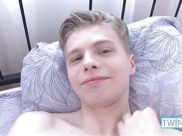 Blonde Teen James Strokes His Needy Cock To Cum!